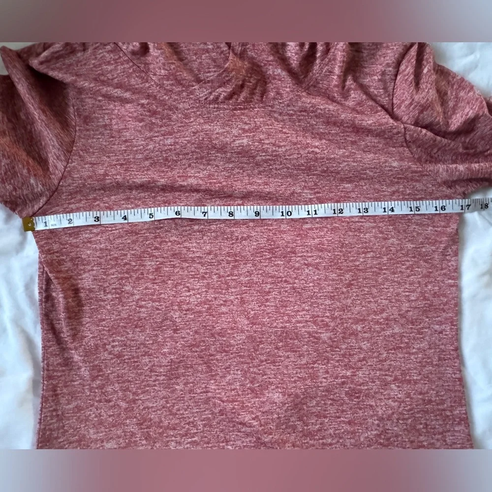Nike Womens Dri Fit Hooded Running Pullover Top Heathered Marl Red Size XS EUC